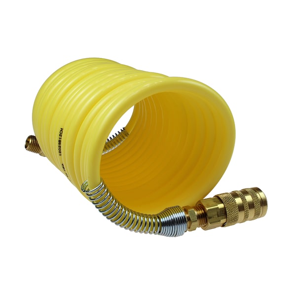 Nylon Recoil 1/4" ID x 12 ' w/Six-Ball Industrial Coupler